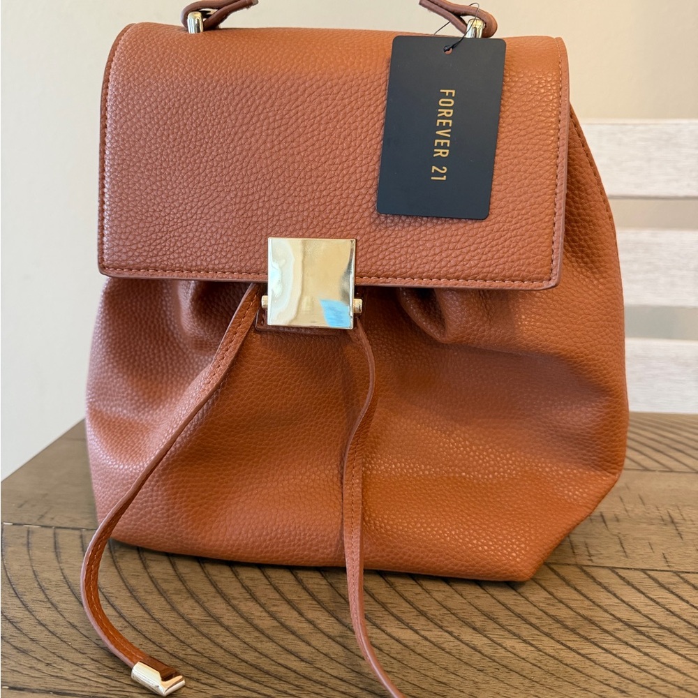 Forever 21 Terracotta Backpack with Gold Accent